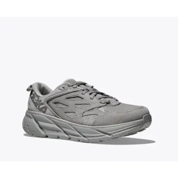 Hoka One One Clifton L Suede 1122571 Sneakers Men's 9.5 Limestone Shoes TF2259