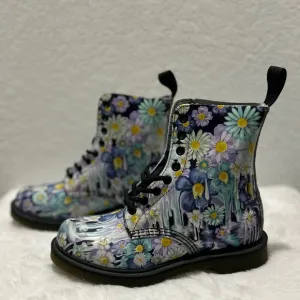 🎉HP🎉NWOT Dr Marten Pascal Purple Slime Drip Floral Boots