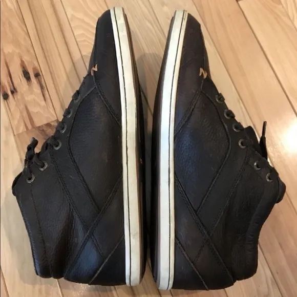 Hub Brown Leather Lace up Sneakers Shoes 10.5