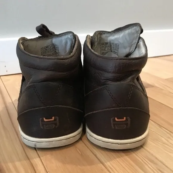 Hub Brown Leather Lace up Sneakers Shoes 10.5