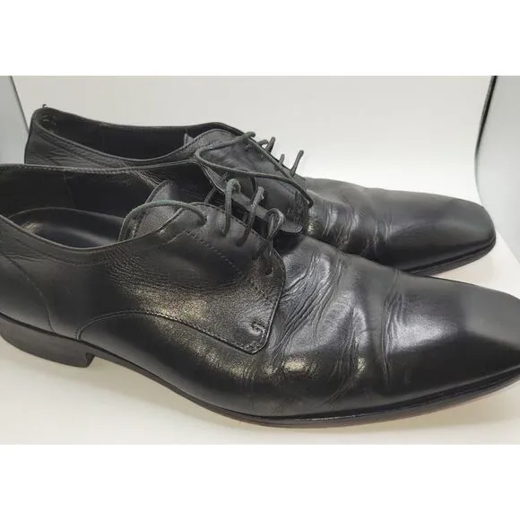 Hugo Boss Black Leather Oxford Dress Shoes Size 11