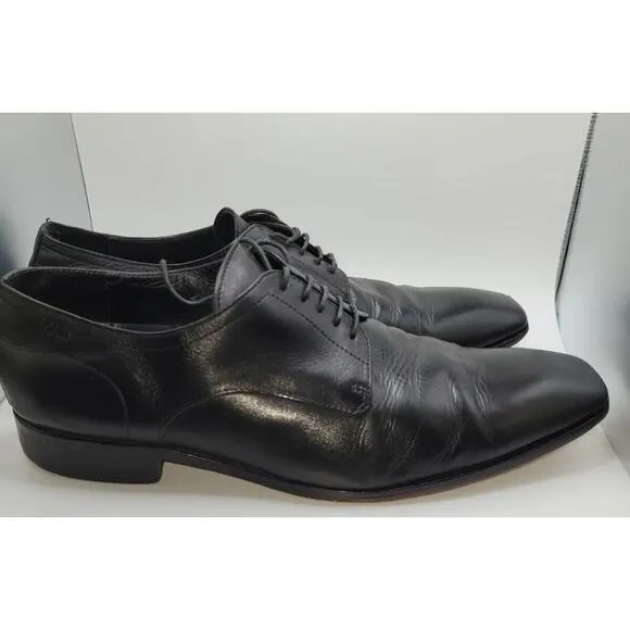 Hugo Boss Black Leather Oxford Dress Shoes Size 11