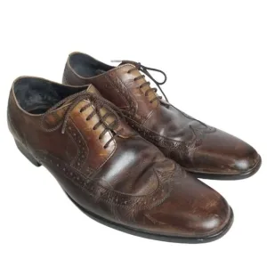 Hugo Boss Mens 9.5 Brown Lace Up Dress Shoes Almon