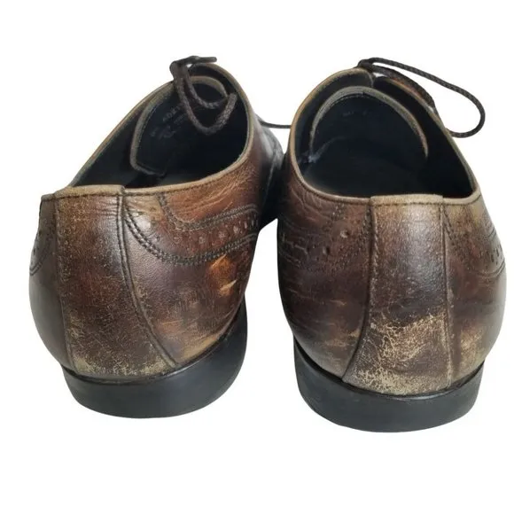 Hugo Boss Mens 9.5 Brown Lace Up Dress Shoes Almon
