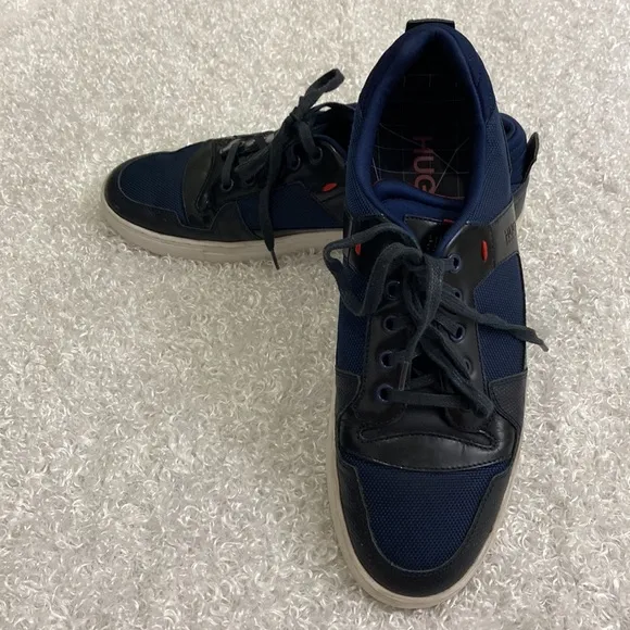 Hugo Boss Mens Size 10 Blue and Black Casual Sneakers
