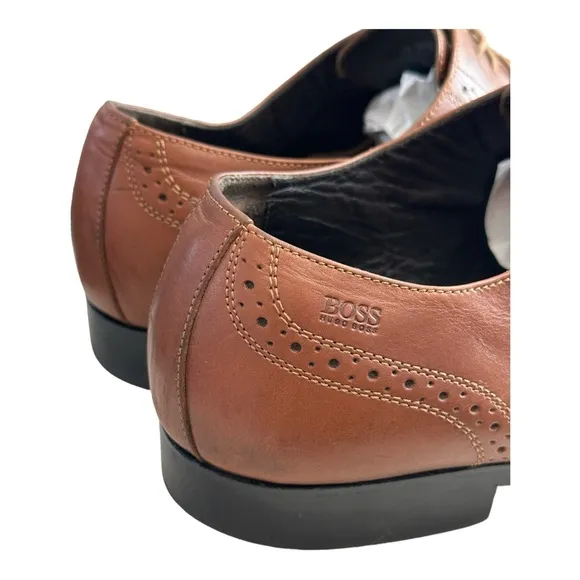 Hugo Boss Men's Wingtip Brogue Dress Leather Shoes Brown Size 12