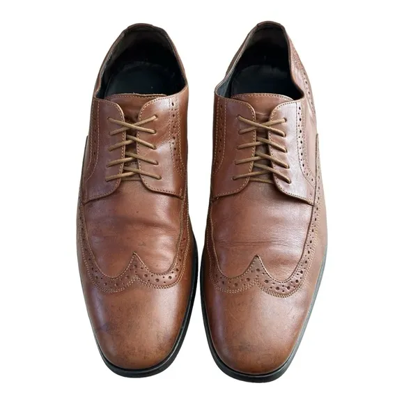 Hugo Boss Men's Wingtip Brogue Dress Leather Shoes Brown Size 12