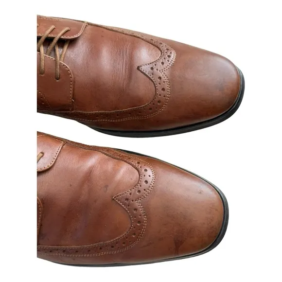Hugo Boss Men's Wingtip Brogue Dress Leather Shoes Brown Size 12
