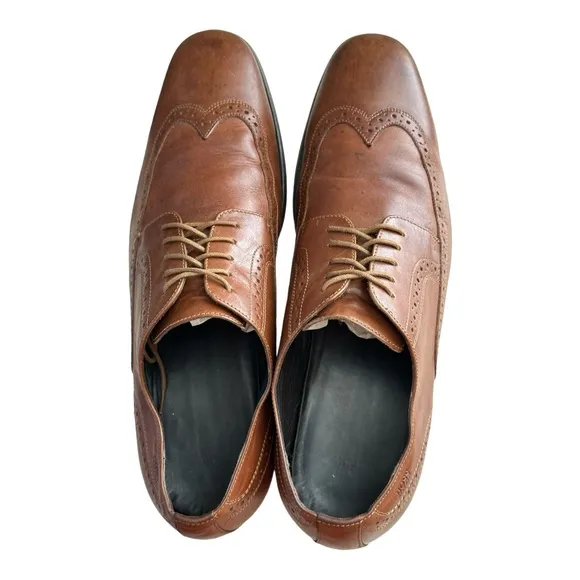 Hugo Boss Men's Wingtip Brogue Dress Leather Shoes Brown Size 12