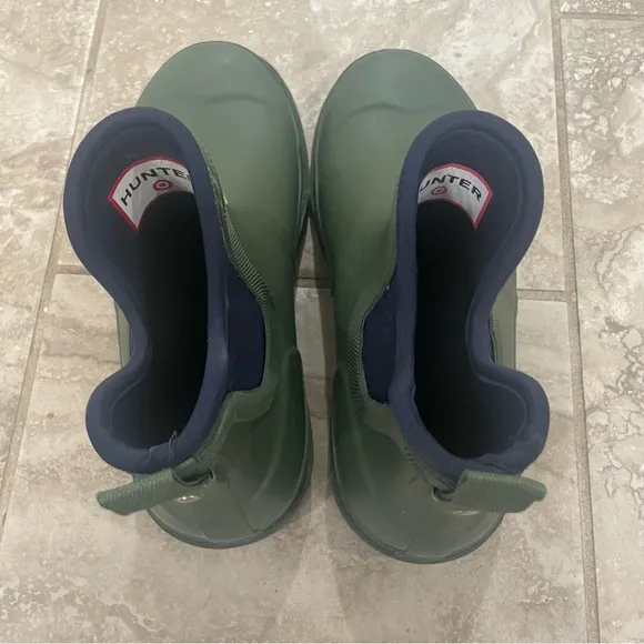Hunter Target Ankle Rain Boot Mens Olive Green  Sz 7