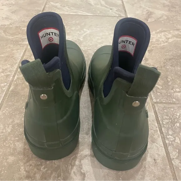 Hunter Target Ankle Rain Boot Mens Olive Green  Sz 7