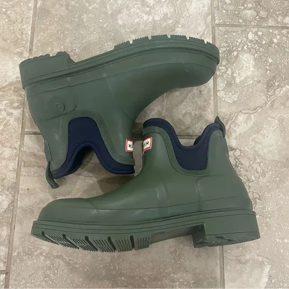 Hunter Target Ankle Rain Boot Mens Olive Green  Sz 7