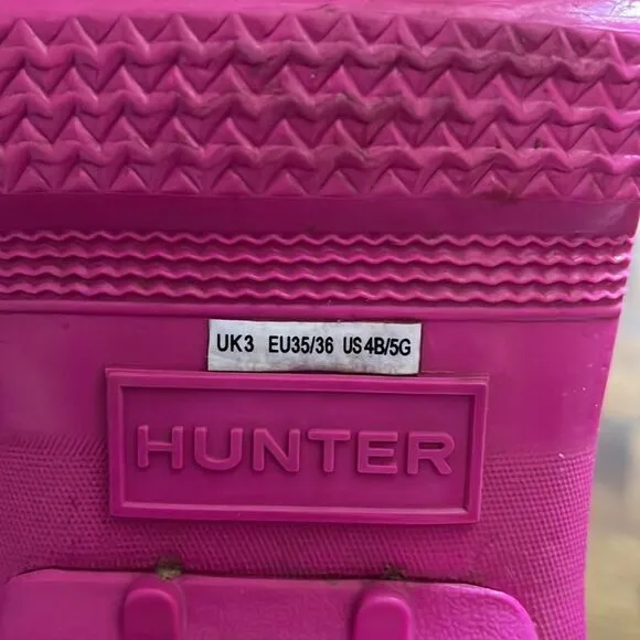 Hunter Kids Original Gloss Hot Pink Boots