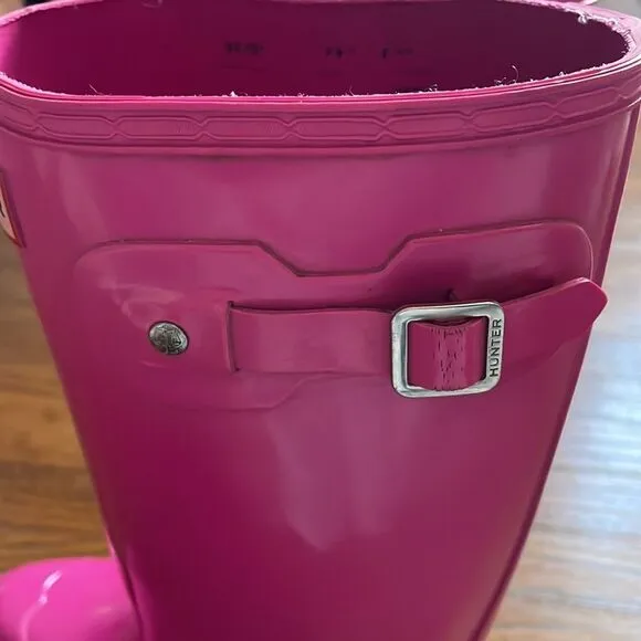 Hunter Kids Original Gloss Hot Pink Boots