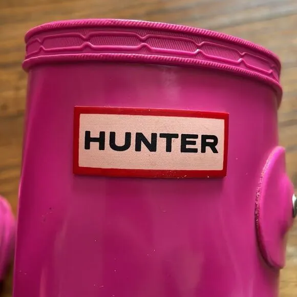 Hunter Kids Original Gloss Hot Pink Boots