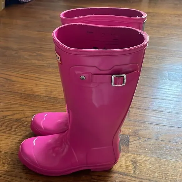 Hunter Kids Original Gloss Hot Pink Boots
