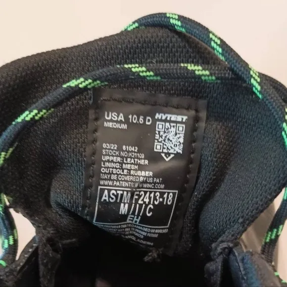 Hytest Safety Footwear, Xergy Footrests* Steel Toe Shoes, Mn's 10.5, Nearly NEW