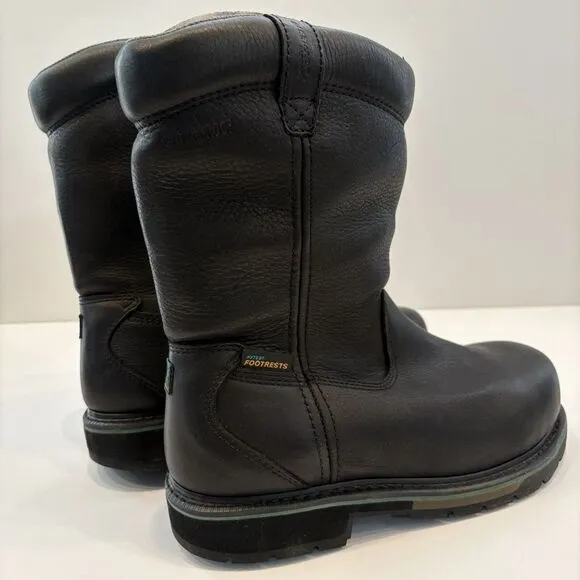 Hytest Safety Work Boots Wellington Black Composite Toe NEW Old‎ Stock Sz 7.5 D