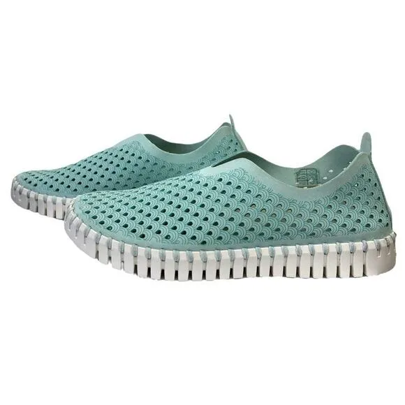 ILSE JACOBSEN Hornbaek Tulip Slip-On Sneakers Turquoise Blue Women’s 7 Casual
