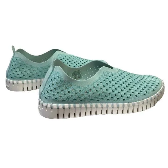 ILSE JACOBSEN Hornbaek Tulip Slip-On Sneakers Turquoise Blue Women’s 7 Casual