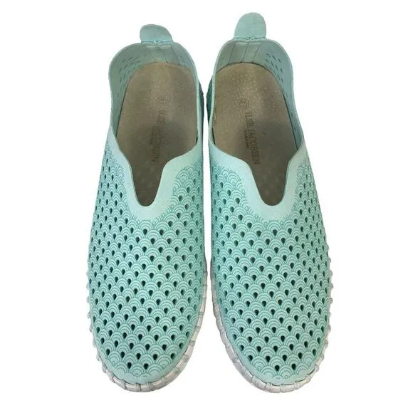 ILSE JACOBSEN Hornbaek Tulip Slip-On Sneakers Turquoise Blue Women’s 7 Casual