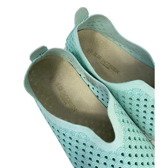 ILSE JACOBSEN Hornbaek Tulip Slip-On Sneakers Turquoise Blue Women’s 7 Casual