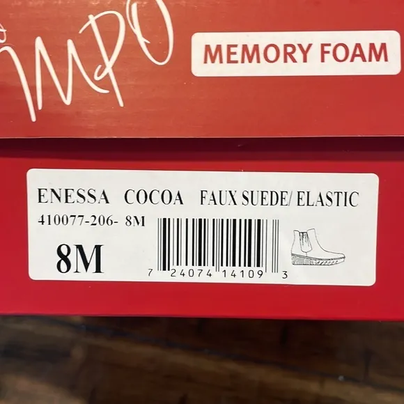 Impo ENESSA platform wedge bootie with memory foam size 8 Cocoa fall boots