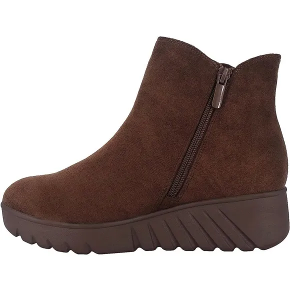Impo ENESSA platform wedge bootie with memory foam size 8 Cocoa fall boots