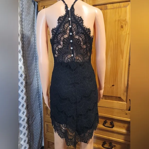 INTIMATELY FREE PEOPLE Elegant Black Lace Dress
