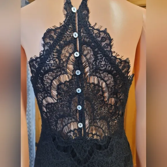 INTIMATELY FREE PEOPLE Elegant Black Lace Dress