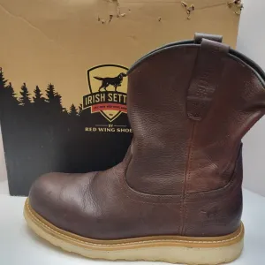 Irish Setter Ashby Boots Men's 11.5D Brown Leather Pull-On Safety Toe Work