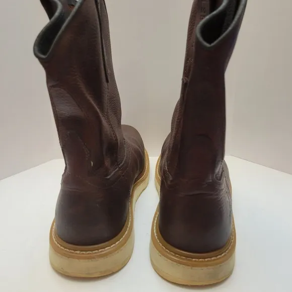 Irish Setter Ashby Boots Men's 11.5D Brown Leather Pull-On Safety Toe Work