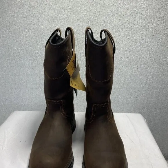 Irish Setter Men’s Two Harbors Slip-On Work Boots – Brown Leather – Size 9 – 11&quot;