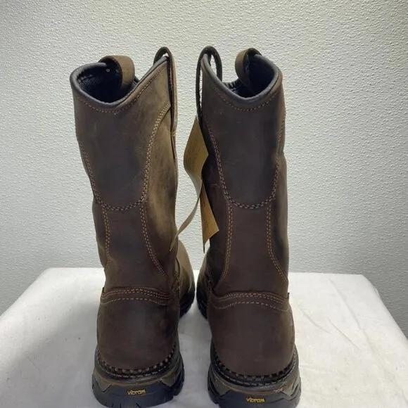 Irish Setter Men’s Two Harbors Slip-On Work Boots – Brown Leather – Size 9 – 11&quot;