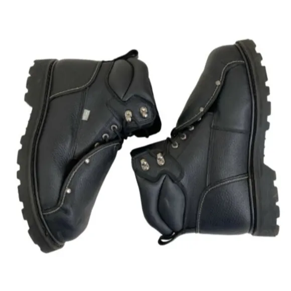 Iron Age Mens 9 Work Boots Black Groundbreaker EH Steel Toe Goth