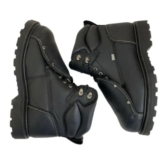 Iron Age Mens 9 Work Boots Black Groundbreaker EH Steel Toe Goth