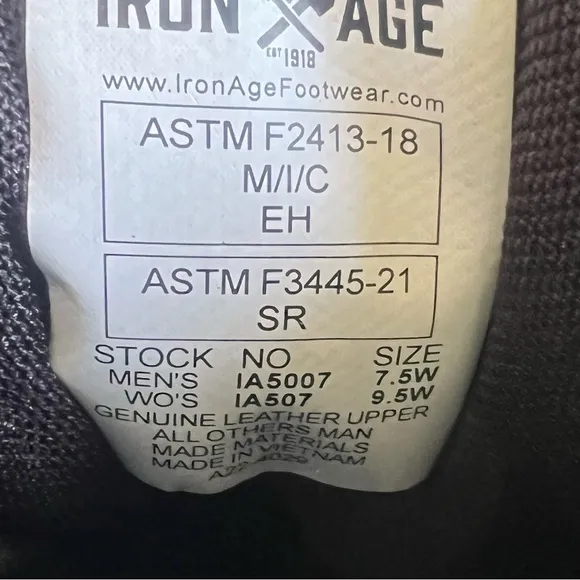Iron Age Trencher 6&quot; Composite Toe Men's Work Boot Size 7.5 SKU#C24280