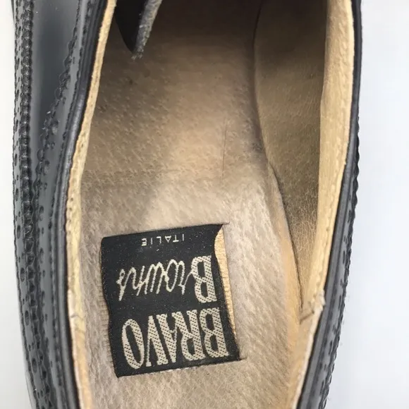 Italian Leather Men's Black Dress Shoes size 10