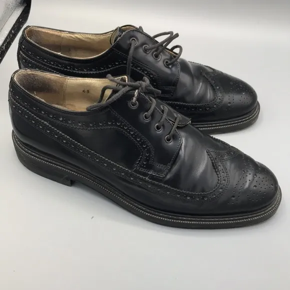 Italian Leather Men's Black Dress Shoes size 10