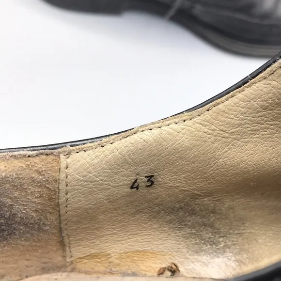 Italian Leather Men's Black Dress Shoes size 10
