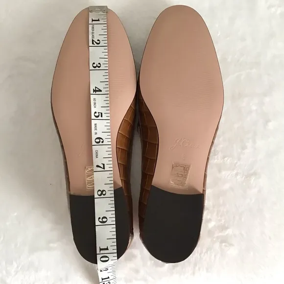 J. CREW Croc Embossed Leather Smoking Loafers Shoes