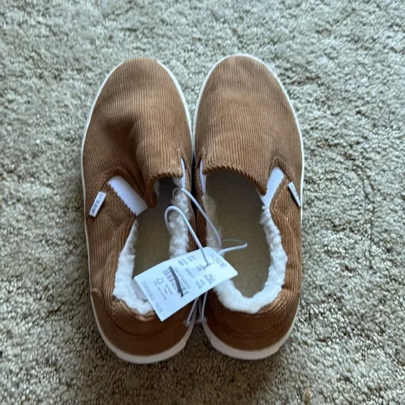 J. Crew Factory Corduroy Slip-On Sneakers with Sherpa Lining