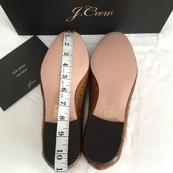 J. CREW Leather Loafers Shoes in Dark Cedar Croc Embossed New In Box