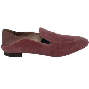 J. Crew Smoking Slippers Pink Velvet Size 10 Leather Crash Heel Loafers Flats