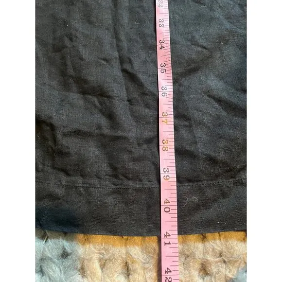 J. Jill pure jill linen asymmetric sleeveless  black midi dress size large