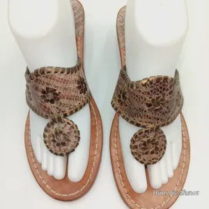 Jack Roger's Copper Color leather sandals sz 9