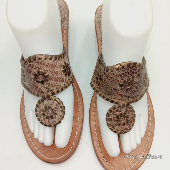 Jack Roger's Copper Color leather sandals sz 9