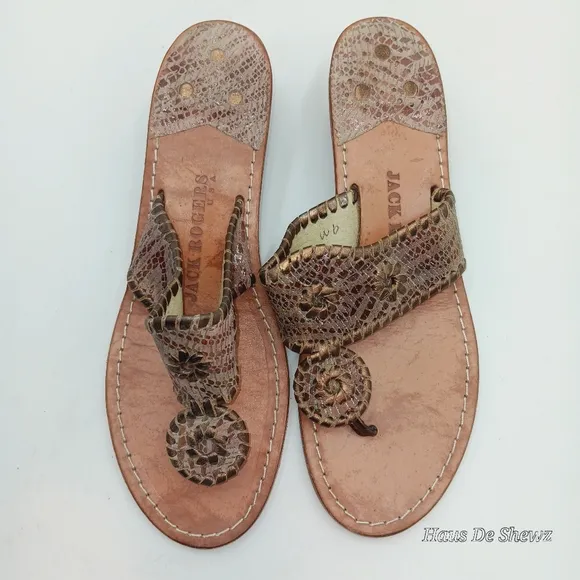 Jack Roger's Copper Color leather sandals sz 9