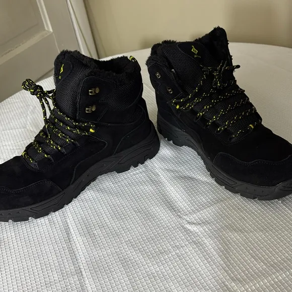 Jackshibo WinterWarm Shoes Men Anti-slip Plush Lined Work Safety Boots 10 NWOT