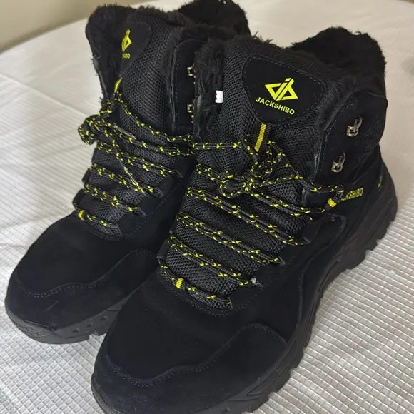 Jackshibo WinterWarm Shoes Men Anti-slip Plush Lined Work Safety Boots 10 NWOT